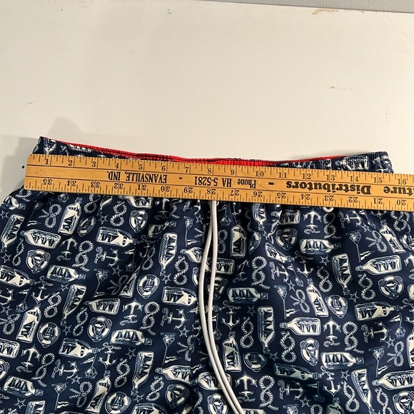 Lands’ End Men’s Swim Trunks Size Med. Blue & White Nautical Theme. - Picture 9 of 10